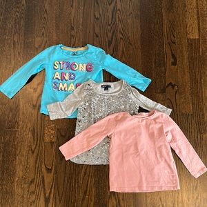 3 Long Sleeve 4t Shirts Gap, H&M, Spotted Zebra